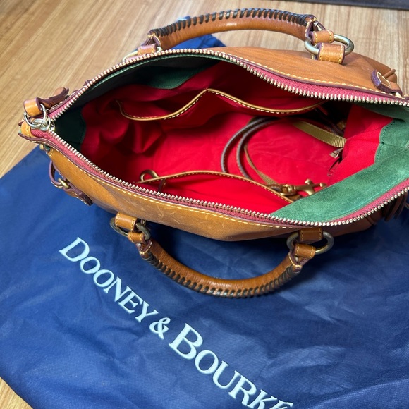 Dooney & Bourke Italian Florentine Leather Large Satchel Bag Natural - Picture 12 of 16